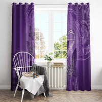 Polynesia Lupus Awareness Month Window Curtain Warrior Purple Ribbon Polynesian Butterflies LT14 - Polynesian Pride