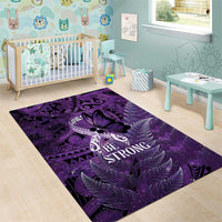 Lupus Awareness Month New Zealand Area Rug Be Strong Warrior Maori Silver Fern LT14 - Polynesian Pride
