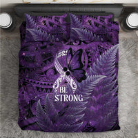 Lupus Awareness Month New Zealand Bedding Set Be Strong Warrior Maori Silver Fern LT14 Purple - Polynesian Pride