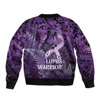 Lupus Awareness Month New Zealand Bomber Jacket Be Strong Warrior Maori Silver Fern LT14 - Polynesian Pride