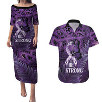 Lupus Awareness Month New Zealand Couples Matching Puletasi and Hawaiian Shirt Be Strong Warrior Maori Silver Fern
