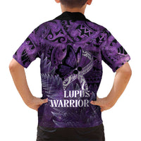 Lupus Awareness Month New Zealand Family Matching Tank Maxi Dress and Hawaiian Shirt Be Strong Warrior Maori Silver Fern