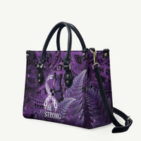 Lupus Awareness Month New Zealand Leather Bag Be Strong Warrior Maori Silver Fern LT14 Purple - Polynesian Pride