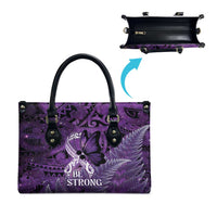 Lupus Awareness Month New Zealand Leather Bag Be Strong Warrior Maori Silver Fern LT14 - Polynesian Pride