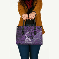 Lupus Awareness Month New Zealand Leather Bag Be Strong Warrior Maori Silver Fern LT14 - Polynesian Pride