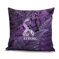 Lupus Awareness Month New Zealand Pillow Cover Be Strong Warrior Maori Silver Fern LT14 Purple - Polynesian Pride