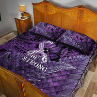Lupus Awareness Month New Zealand Quilt Bed Set Be Strong Warrior Maori Silver Fern LT14 - Polynesian Pride