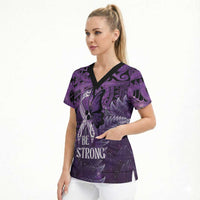 Lupus Awareness Month New Zealand Scrub Top Be Strong Warrior Maori Silver Fern LT14 - Polynesian Pride