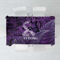 Lupus Awareness Month New Zealand Tablecloth Be Strong Warrior Maori Silver Fern LT14 Purple - Polynesian Pride