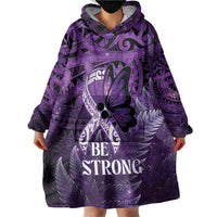 Lupus Awareness Month New Zealand Wearable Blanket Hoodie Be Strong Warrior Maori Silver Fern