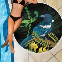 New Zealand Tui Bird Beach Blanket Aotearoa Maori With Kowhai Flowers LT14 - Polynesian Pride