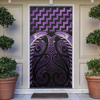 Purple Matariki New Zealand Door Cover Maori Poutama Galaxy Vibes - Polynesian Pride