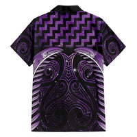 Purple Matariki New Zealand Family Matching Off Shoulder Maxi Dress and Hawaiian Shirt Maori Poutama Galaxy Vibes