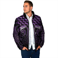 Purple Matariki New Zealand Padded Jacket Maori Poutama Galaxy Vibes - Polynesian Pride