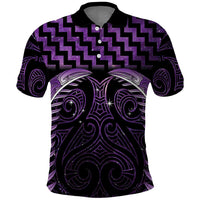 Purple Matariki New Zealand Polo Shirt Maori Poutama Galaxy Vibes