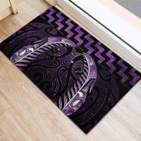 Purple Matariki New Zealand Rubber Doormat Maori Poutama Galaxy Vibes