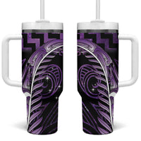Purple Matariki New Zealand Tumbler With Handle Maori Poutama Galaxy Vibes