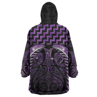 Purple Matariki New Zealand Wearable Blanket Hoodie Maori Poutama Galaxy Vibes