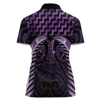 Purple Matariki New Zealand Women Polo Shirt Maori Poutama Galaxy Vibes