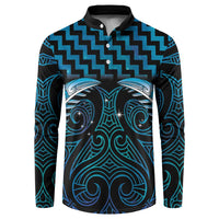 Blue Matariki New Zealand Button Sweatshirt Maori Poutama Galaxy Vibes