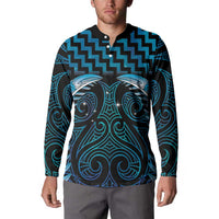 Blue Matariki New Zealand Button Sweatshirt Maori Poutama Galaxy Vibes
