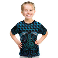 Blue Matariki New Zealand Kid T Shirt Maori Poutama Galaxy Vibes