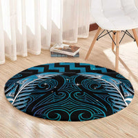Blue Matariki New Zealand Round Carpet Maori Poutama Galaxy Vibes