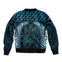 Blue Matariki New Zealand Sleeve Zip Bomber Jacket Maori Poutama Galaxy Vibes