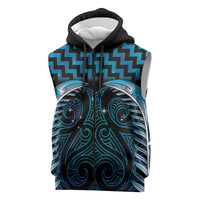 Blue Matariki New Zealand Sleeveless Zip Hoodie Maori Poutama Galaxy Vibes LT14 Blue - Polynesian Pride