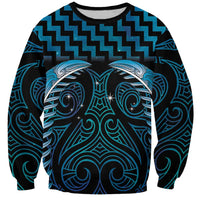 Blue Matariki New Zealand Sweatshirt Maori Poutama Galaxy Vibes