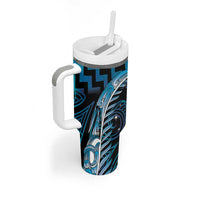 Blue Matariki New Zealand Tumbler With Handle Maori Poutama Galaxy Vibes