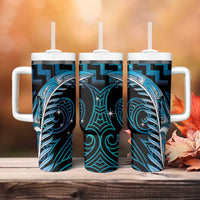 Blue Matariki New Zealand Tumbler With Handle Maori Poutama Galaxy Vibes