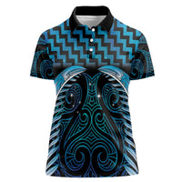 Blue Matariki New Zealand Women Polo Shirt Maori Poutama Galaxy Vibes