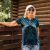 Blue Matariki New Zealand Women Polo Shirt Maori Poutama Galaxy Vibes