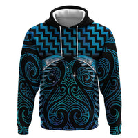 Blue Matariki New Zealand Zip Hoodie Maori Poutama Galaxy Vibes