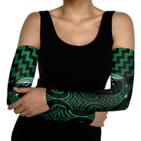 Green Matariki New Zealand Arm Sleeves Maori Poutama Galaxy Vibes - Polynesian Pride