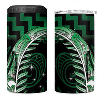 Green Matariki New Zealand 4 in 1 Can Cooler Tumbler Maori Poutama Galaxy Vibes