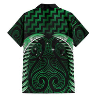 Green Matariki New Zealand Family Matching Off Shoulder Maxi Dress and Hawaiian Shirt Maori Poutama Galaxy Vibes