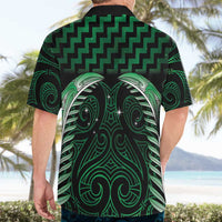 Green Matariki New Zealand Hawaiian Shirt Maori Poutama Galaxy Vibes