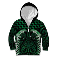 Green Matariki New Zealand Kid Hoodie Maori Poutama Galaxy Vibes