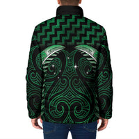 Green Matariki New Zealand Padded Jacket Maori Poutama Galaxy Vibes - Polynesian Pride