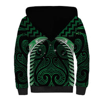Green Matariki New Zealand Sherpa Hoodie Maori Poutama Galaxy Vibes