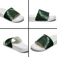 Green Matariki New Zealand Slide Sandals Maori Poutama Galaxy Vibes - Polynesian Pride