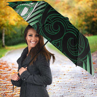 Green Matariki New Zealand Umbrella Maori Poutama Galaxy Vibes - Polynesian Pride