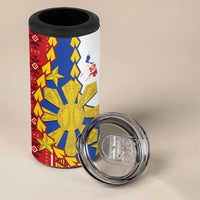Philippines Independence Day 4 in 1 Can Cooler Tumbler Pilipinas Sun Stars Igorot Pattern