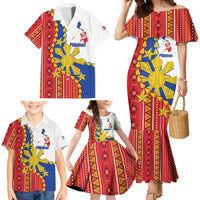 Philippines Independence Day Family Matching Mermaid Dress and Hawaiian Shirt Pilipinas Sun Stars Igorot Pattern