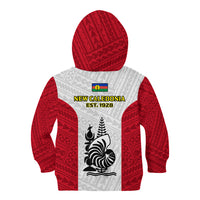 New Caledonia Football Kid Hoodie Polynesian Pattern Sporty Style LT14 - Polynesian Pride