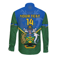 Personalised Solomon Islands Football Long Sleeve Button Shirt Polynesian Pattern Sporty Style LT14 - Polynesian Pride