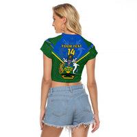 Personalised Solomon Islands Football Raglan Cropped T Shirt Polynesian Pattern Sporty Style LT14 - Polynesian Pride
