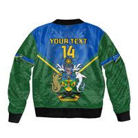 Personalised Solomon Islands Football Sleeve Zip Bomber Jacket Polynesian Pattern Sporty Style LT14 - Polynesian Pride